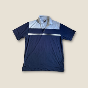 Footjoy  Golf Polo Shirt Men's Size XL Athletic Striped Navy Blue Cool EXCELLENT